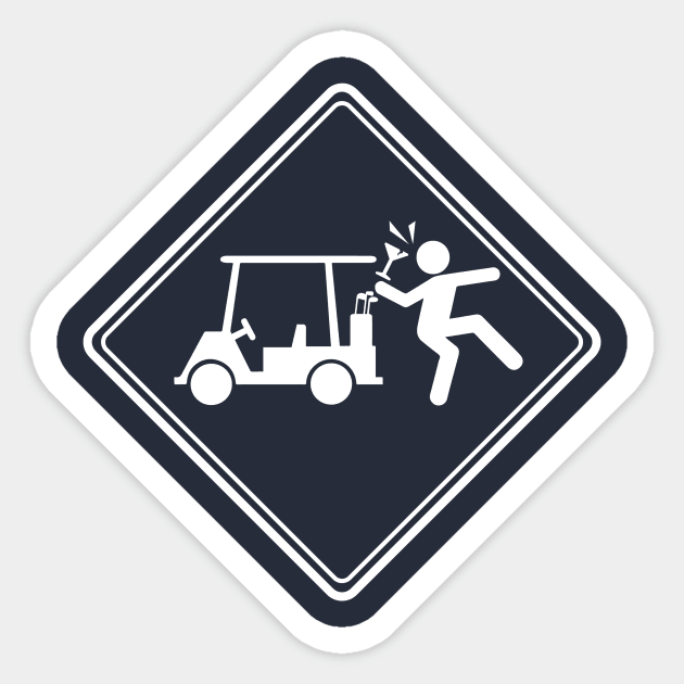 Golf Cart Accident (White) Sticker by ZPDesign